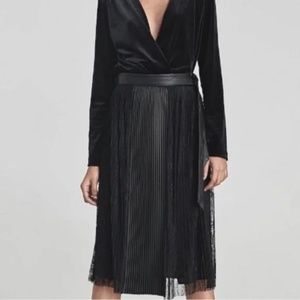 Zara Faux Leather With Lace Skirt